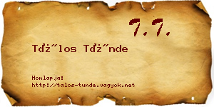 Tálos Tünde névjegykártya